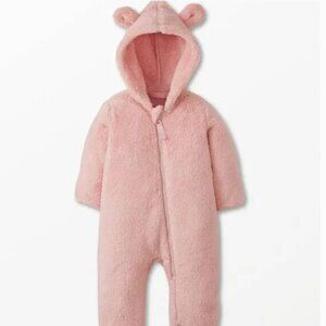 Hanna Andersson Marshmello Bear Ears Fleece Suit - Sz 0-3m